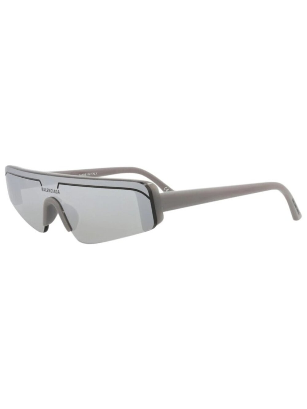 New Balenciaga Women's Sunglasses Shield Wrap Recycled Acetate Frame Unisex Grey